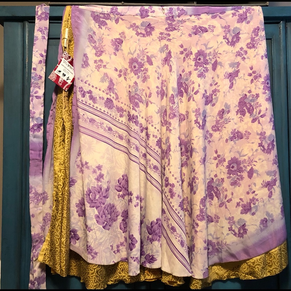 DGY reversible sari wrap skirt